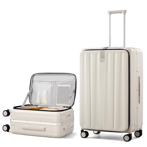 26 Inch Large Luggage Suitcase Top Opening Aluminum Frame Travel Luggage Hard Shell Suitcases with Wheels for Woman Men