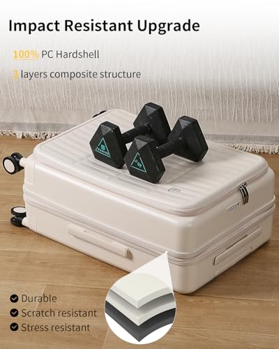 Expandable Top Open 24 Inch Checked Luggage with Spinner Wheels