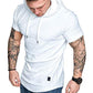 Mens Fashion Hoodies Sport Pullover Solid Color Shirt Workout Lightweight Tops White X