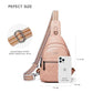 Sling Bag For Women Fanny Pack Crossbody Travel Shoulder Belt Bags Tote Backpack Purse Faux Leather Light Pink