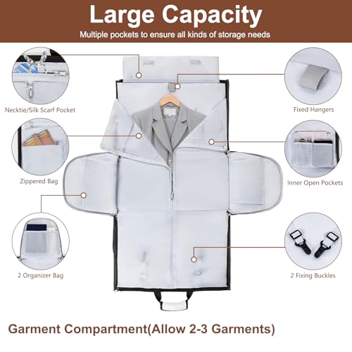Garment Bag for Travel Convertible Carry on Travel Duffel Bag for Men Women
