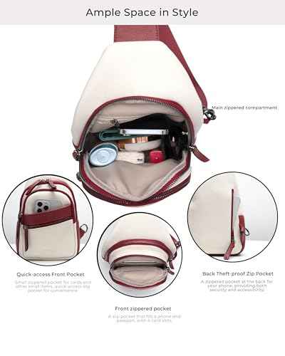 Large Sling Bag for Women Crossbody Purse Leather Fashionable Trendy Chest Bag for Travel