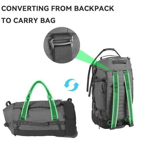 85L 29“ Foldable Rolling Backpack with Wheels