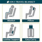 Compact 2-in-1 Travel Blanket Pillow for Airplane Flight, Navy Blue