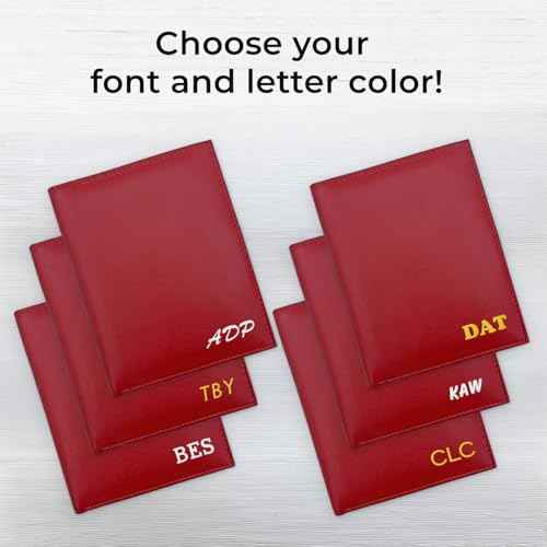 Deluxe Personalized Monogrammed Red RFID Leather Passport Wallet