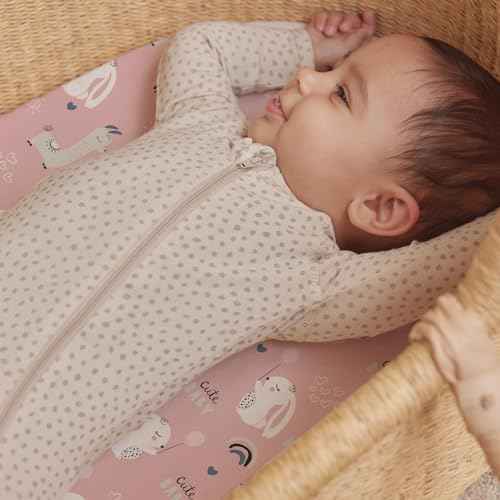 Stretch Fitted Bassinet Sheet Set BROLEX 2 Pack Cradle Sheets for Bassinet Pad (2 Count)