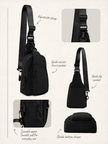 Sling Bag with Adjustable Straps Crossbody Chest Bag Lightweight Small Backpack for Casual Outdoor Traveling Hiking