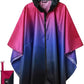 Adult Rain Poncho Waterproof Hooded Zipper Raincoat with Pockets
