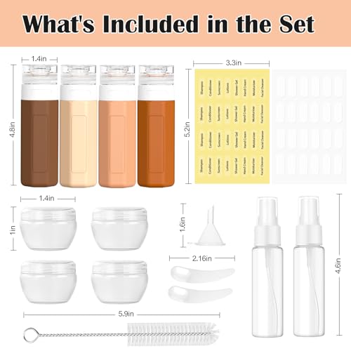 Travel Bottles for Toiletries 3oz (17 Count)