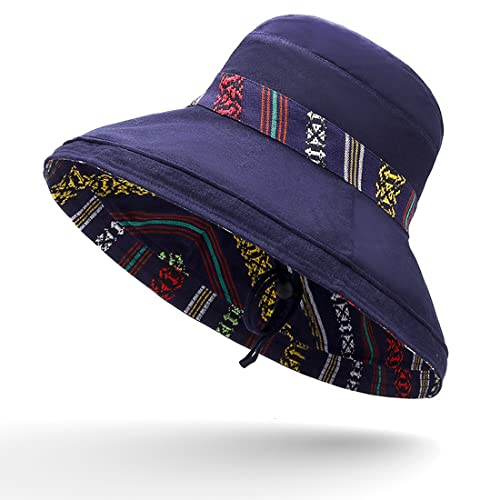 Women Summer Wide Brim Sun Hat Bucket Fishing Hats UV Protection