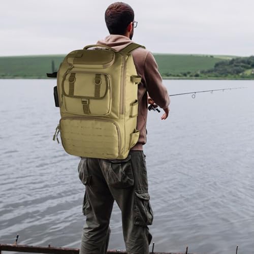 Fishing Backpack with Rod Holders 4 Tackle Boxes