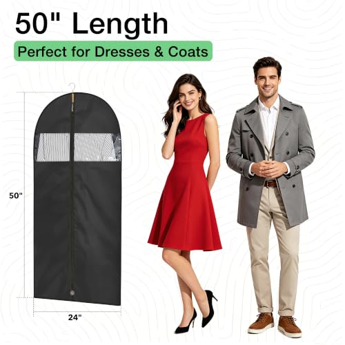 50" Black Garment Bag (10 Count)