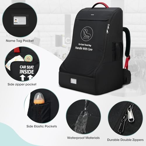 Padded Car Seat Travel Bag for Airplane Car Seat Backpack