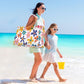 Large Beach Bags Totes Canvas Tote Shoulder Bag Soft Wave Water Resistant Bags for Gym Travel Daily Ocean