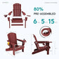 Outdoor Adirondack Chair Set of 4 with 2 Cup Holders (4 Count)