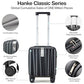 14 Inch Underseat Carry On Luggage with Wheels Hard Shell Suitcases Carry On Bag Lightweight Small Mini Suitcase Tsa Luggage for Travel.（Jet Black）