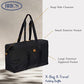 Bric’s X-Bag/X-Travel 2.0 Overnight Weekender Duffel, Water-Resistant Folding Carry-On with Leather Trim, Removable Shoulder Strap and Pass-Through Sleeve - Mini Bag Included – 22 Inch, Black