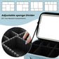 Travel Makeup Bag with LED Mirror and Light Travel Makeup Case Cosmetic Organizer Portable Cosmetic Brush Organizer Bag with Adjustable Dividers for Cosmetics Makeup Brushes Toiletry