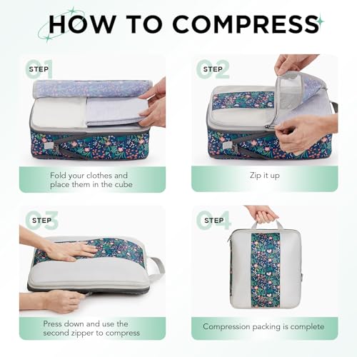 8 Set Compression Packing Cubes for Travel Essentials (8 Count)