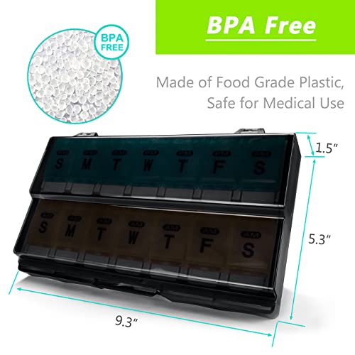 Extra Large Weekly Pill Organizer 2 Times a Day