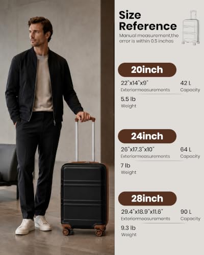 28 Inch Luggage Expandable Suitcase with Spinner Wheels TSA Lock