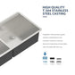 42 Double Bowl Undermount Kitchen Sink Large Workstation Sinks