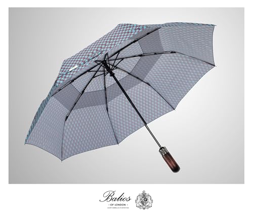 Folding Umbrella Real Wood Handle Cypress Leaves Plum