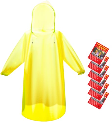 6 & 20 & 50 Pack Disposable Rain Ponchos for Adults (6 Count)