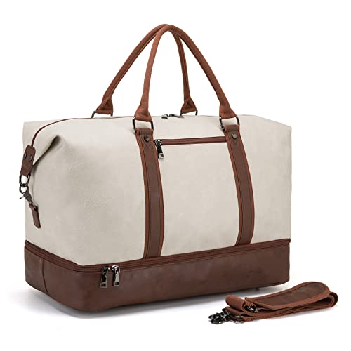 Leather Travel Bag with Shoe Pouch