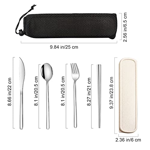 4 Piece Portable Travel Utensils Set with Case 18 (4 Count)