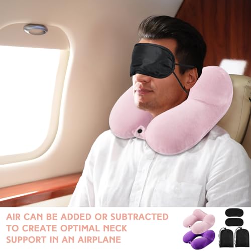 2 Inflatable Neck Pillow Airplane Travel (2 Count)