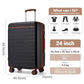 Checked Suitcase 24in Expandable ABS+PC Side Handle luggage Black