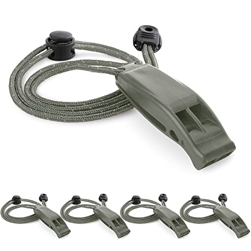 4Pack Emergency Whistles with Adjustable Reflective Lanyard