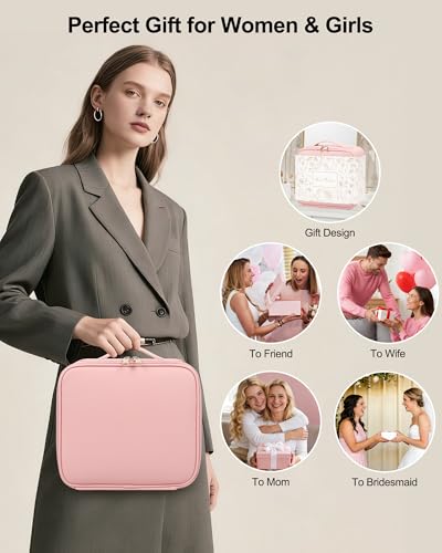 Travel Makeup Bag with LED Mirror