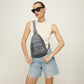 Sling Bag for Women Crossbody Bags Sling Purse Cross Body Backpack Vegan Leather Over Shoulder Bag Travel Handbag Gifts Dark Grey
