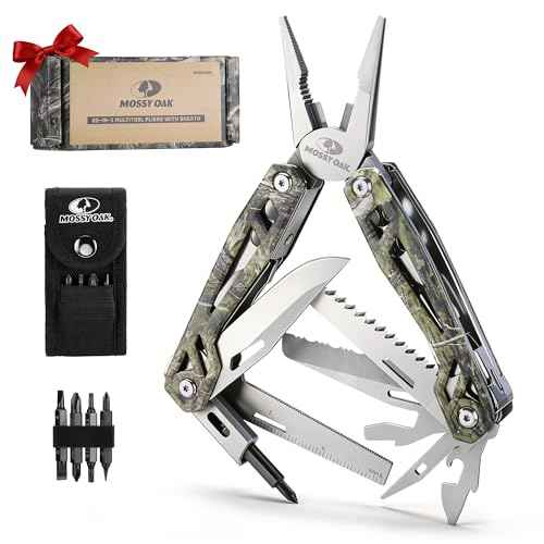 Multitool, 22-in-1 Stainless Steel Pliers with Screwdriver Sleeve, Camo Steel Handle, Self-locking Knife with Sheath-Perfect for Outdoor, Survival, Camping, Hiking, Simple Repair