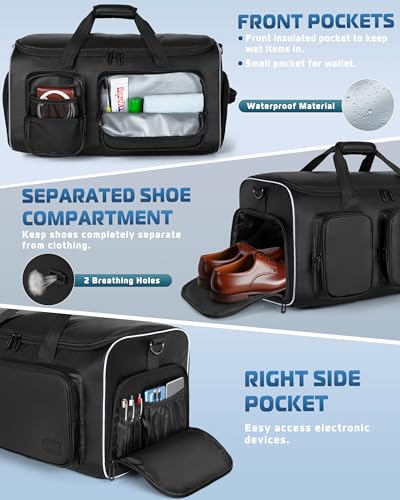 50L Convertible Garment Duffle Bag Backpack with Removable Bag