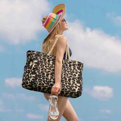 Beach Bag Large Beach Tote Bag for Women Waterproof Sandproof Swim Pool Bag With Zipper