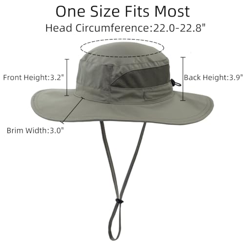 Women's Summer Beach Hats Breathable Mesh Bucket Sun Hat Wide Brim UV Protection Fishing Hiking Hat Army Green
