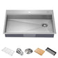 KWT310-33/5.5 Kore ADA Workstation 33-inch Drop-In Topmount 16 Gauge Stainless Steel Single Bowl Kitchen Sink with Accessories, 33 Inch