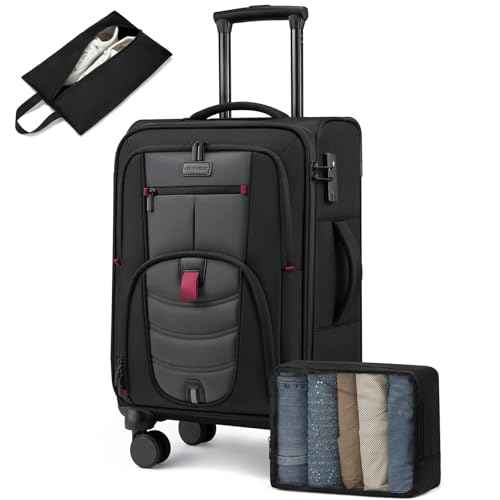 24 Inch Softside Checked Luggage with TSA Lock for Business Trip