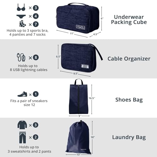 7 Set Compression Packing Cubes for Travel (7 Count)