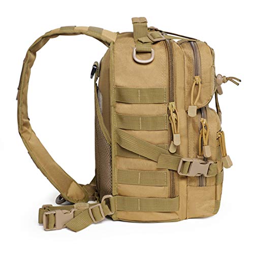 Tactical Sling Bag Pack Military Assault Rucksack Shoulder Bag Backpack Chest Pack Handbag Waterproof for Travel School Hiking Camping Trekking Exploring Fishing Hunting