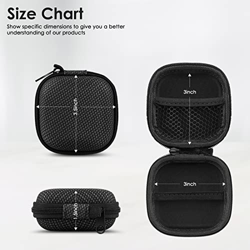 Earbud Case Hard EVA Earphone Carrying Cell Phone Accessories Storage Bag with Carabiner for Airpods Headset Flash Drive Charging Cable Key Wall Charger USB Adapter (2 Count)