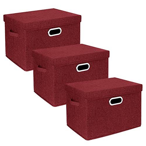 Large Collapsible Storage Bins with Lids (3 Count)