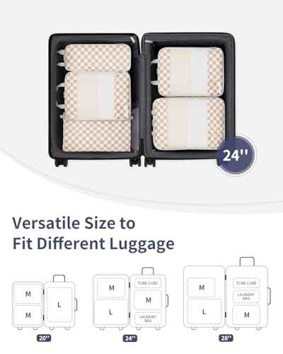 5 Set Compression Packing Cubes for Travel