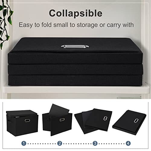 Large 17" 36 Quart Collapsible Stackable Storage Bins with Lids (5 Count)