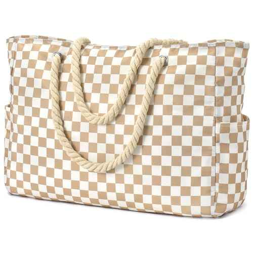 Beach Bags for Women Large Waterproof Beach Tote Bag Zipper Beach Bags Waterproof Sandproof Swim Pool Bag Large Tote