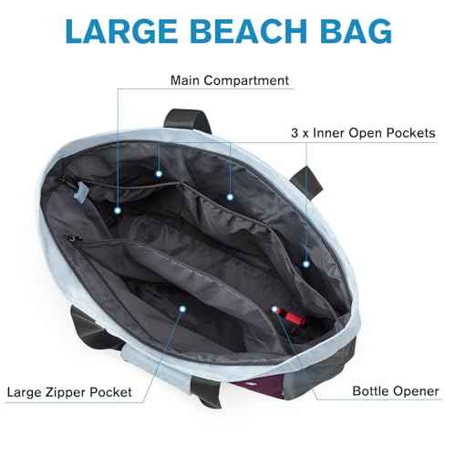 Beach Bag Waterproof Sandproof Large Capacity Foldable for Women