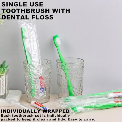 Disposable Toothbrushes with Toothpaste and Floss (200 Count)